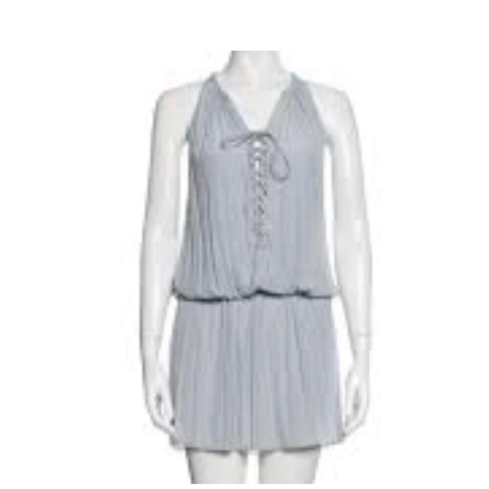 $395 Ramy Brook Allie 100% Polyester Tie Front Sleeveless Mini Dress Sz: S - Picture 2 of 3